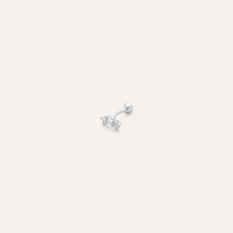 Piercing Orecchio Tragus Helix Conch Ear Shine Oro Bianco Cubic Zirconia - Piercing Orecchio Donna | Stroili