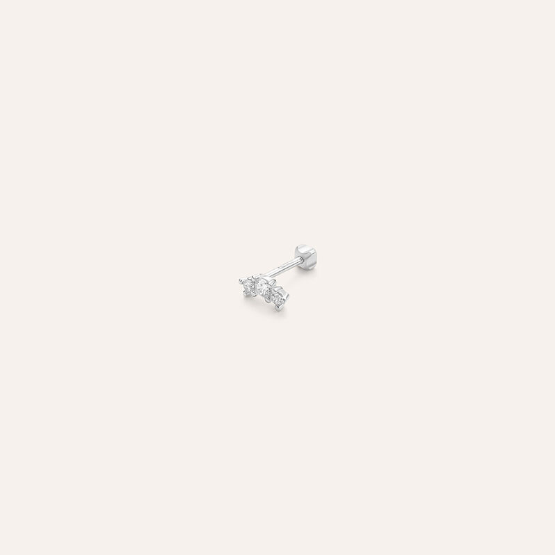 Piercing Orecchio Tragus Helix Conch Ear Shine Oro Bianco Cubic Zirconia - Piercing Orecchio Donna | Stroili