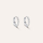 Orecchini A Cerchio Toujours Oro Bianco Cubic Zirconia