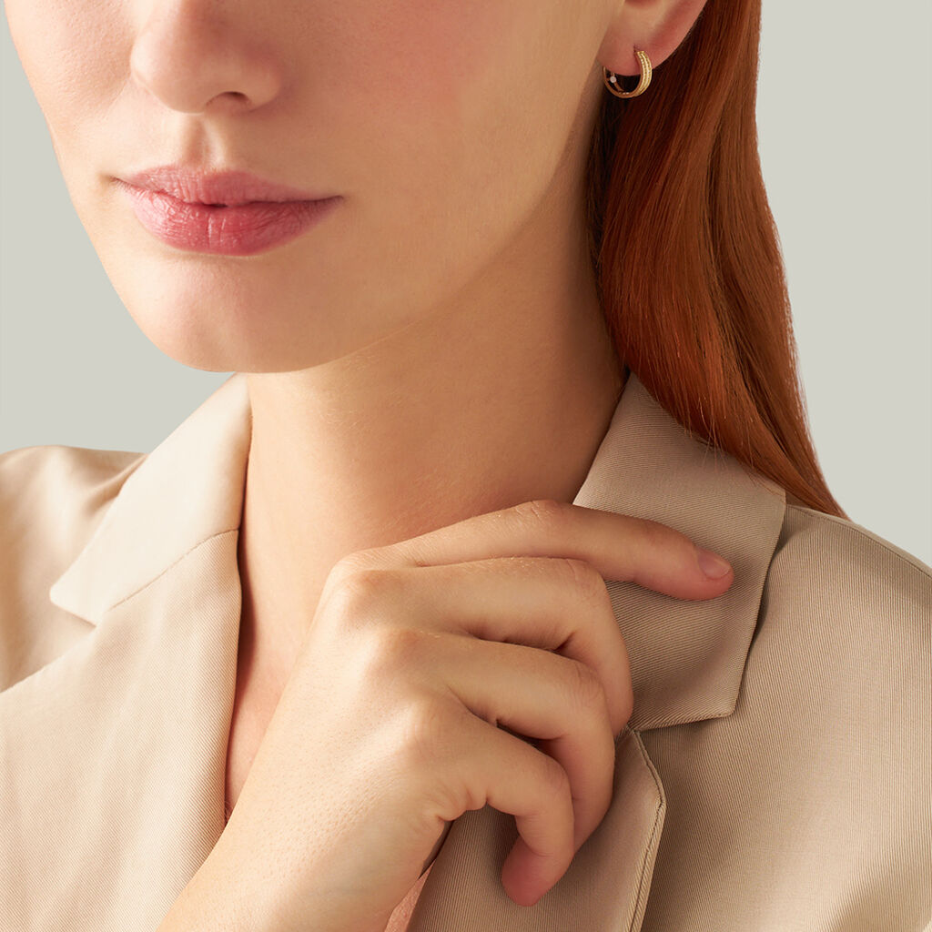 Orecchini A Cerchio Toujours Oro Giallo Cubic Zirconia - Orecchini a Cerchio Donna | Stroili