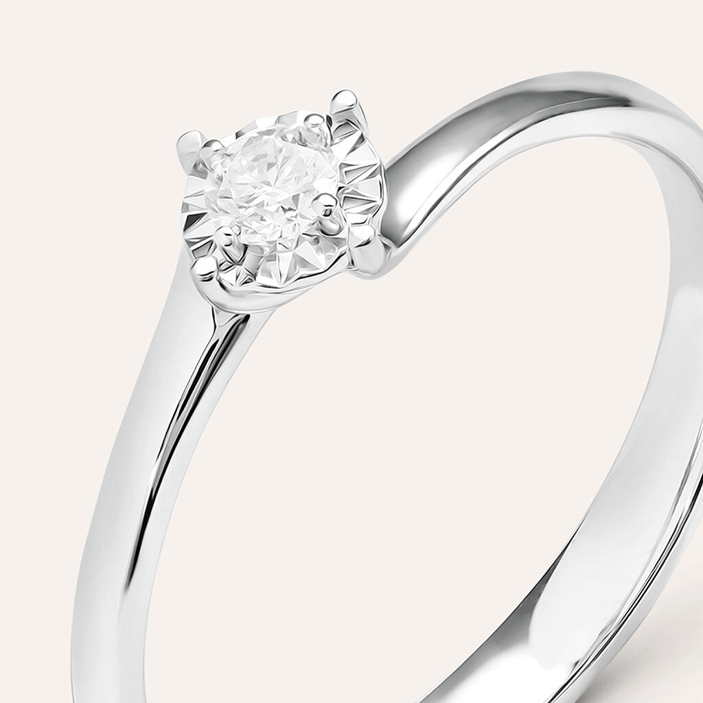 Anello Solitario Valentino Diamotion Oro Bianco Diamante