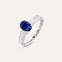 Anello Solitario Charlotte Oro Bianco Zaffiro Diamante