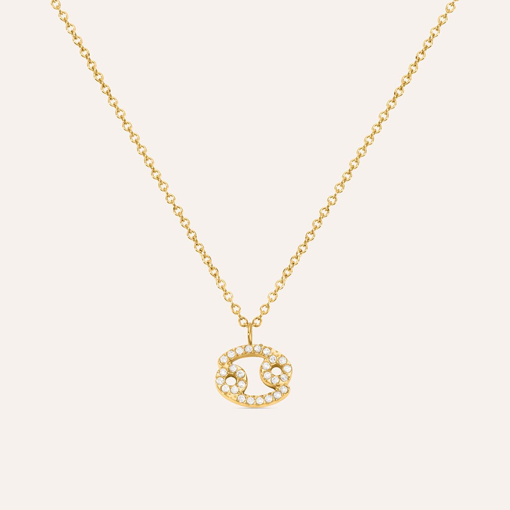 Collana Radiance Acciaio Dorato Cubic Zirconia