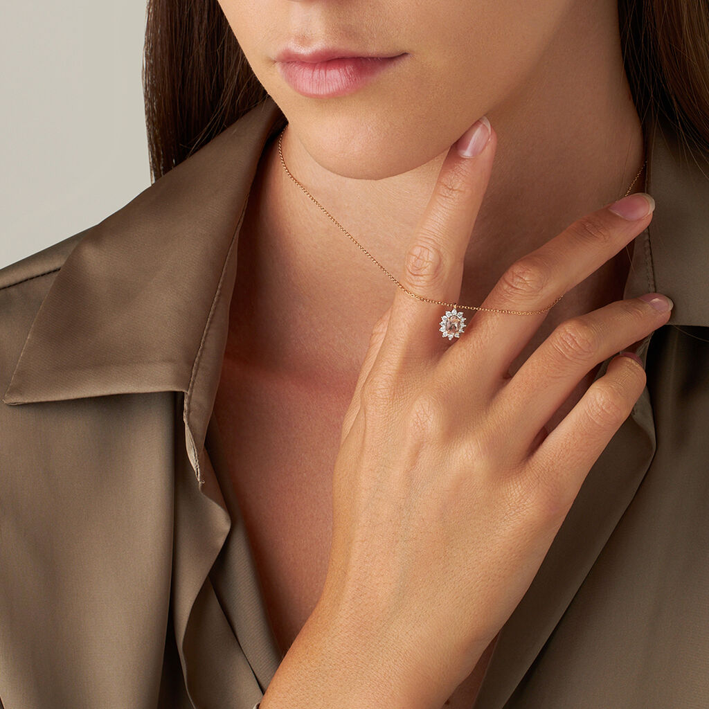 Collana Jasmine Oro Rosa Morganite Diamante - Collane Donna | Stroili