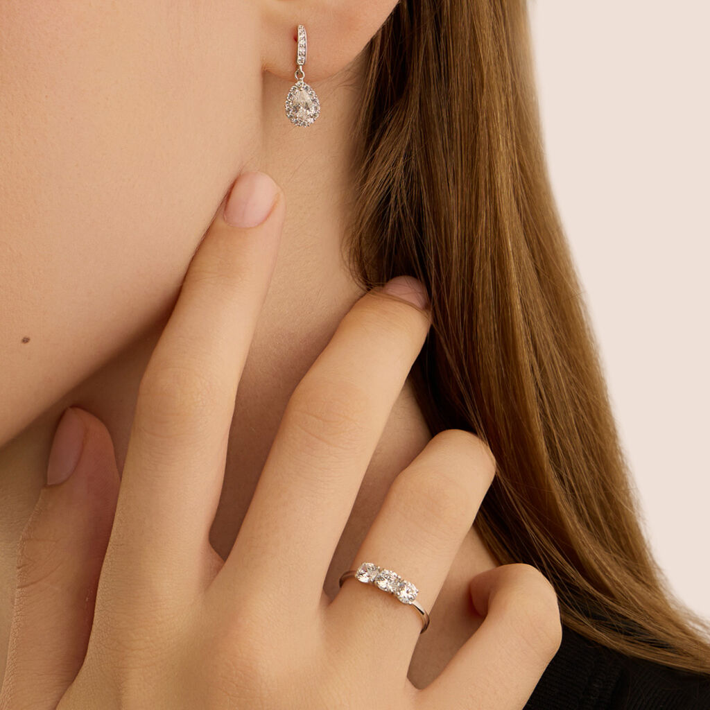 Anello Trilogy Claire Oro Bianco Cubic Zirconia