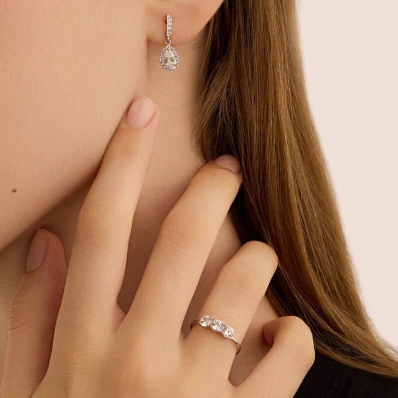 Anello Trilogy Claire Oro Bianco Cubic Zirconia - Anelli con Pietre Donna | Stroili