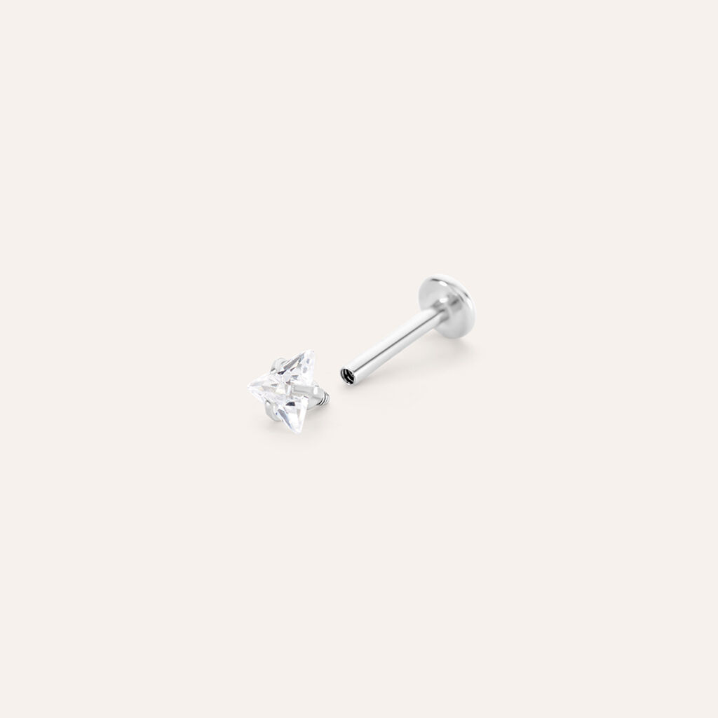Piercing Orecchio Tragus Helix Conch Moonlight Acciaio Cristallo