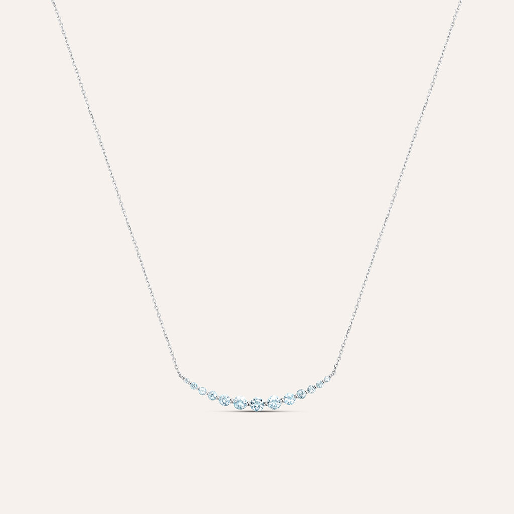 Collana Amélie Oro Bianco Topazio