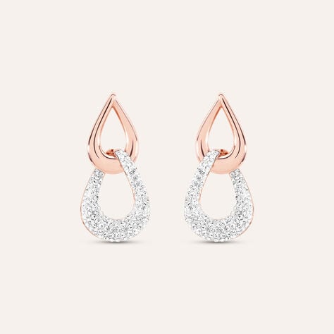 Orecchini Pendenti Aura Acciaio Rosa Cristallo - Orecchini Pendenti Donna | Stroili