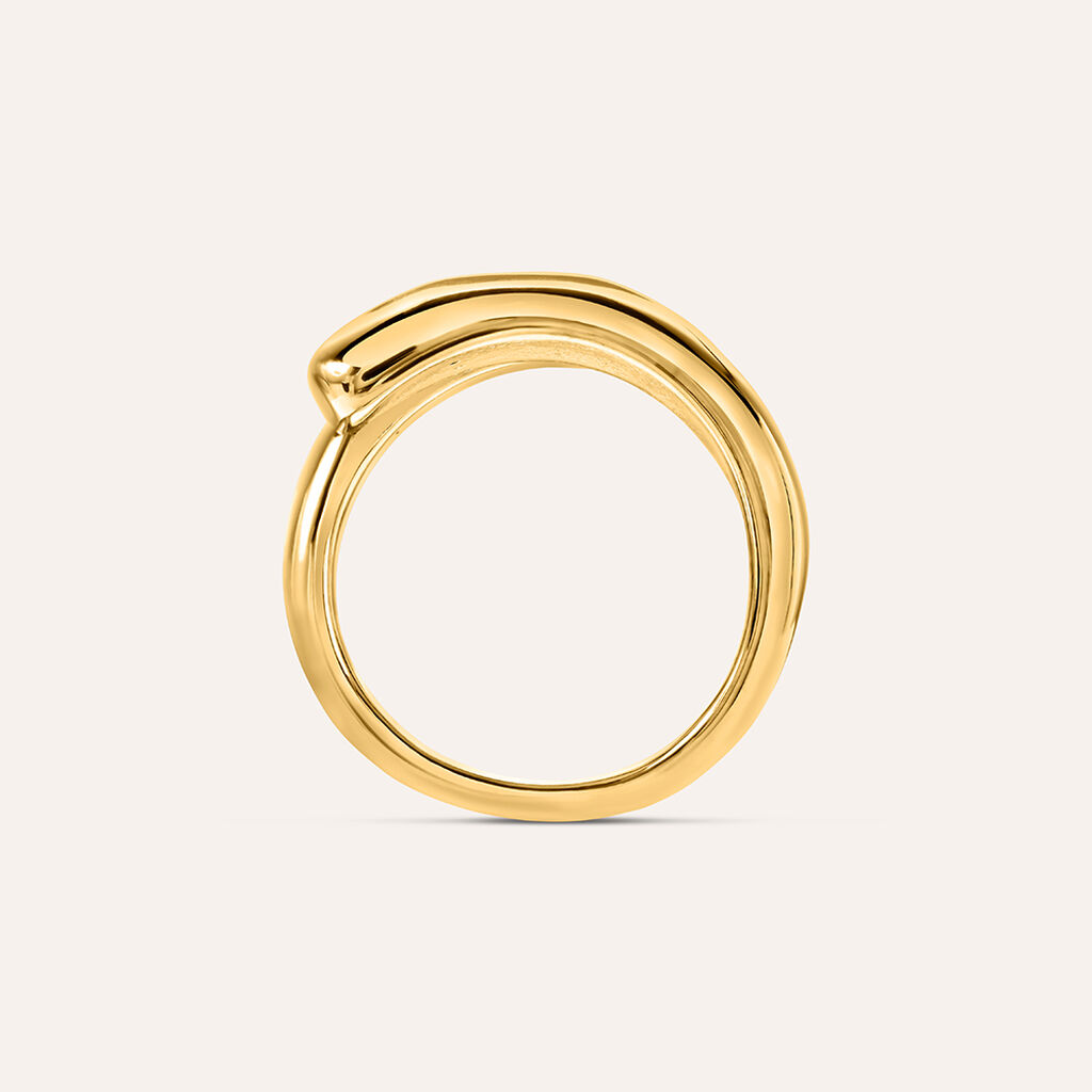 Anello Contrarie Lady Code Acciaio Dorato - Anelli Moderni Donna | Stroili