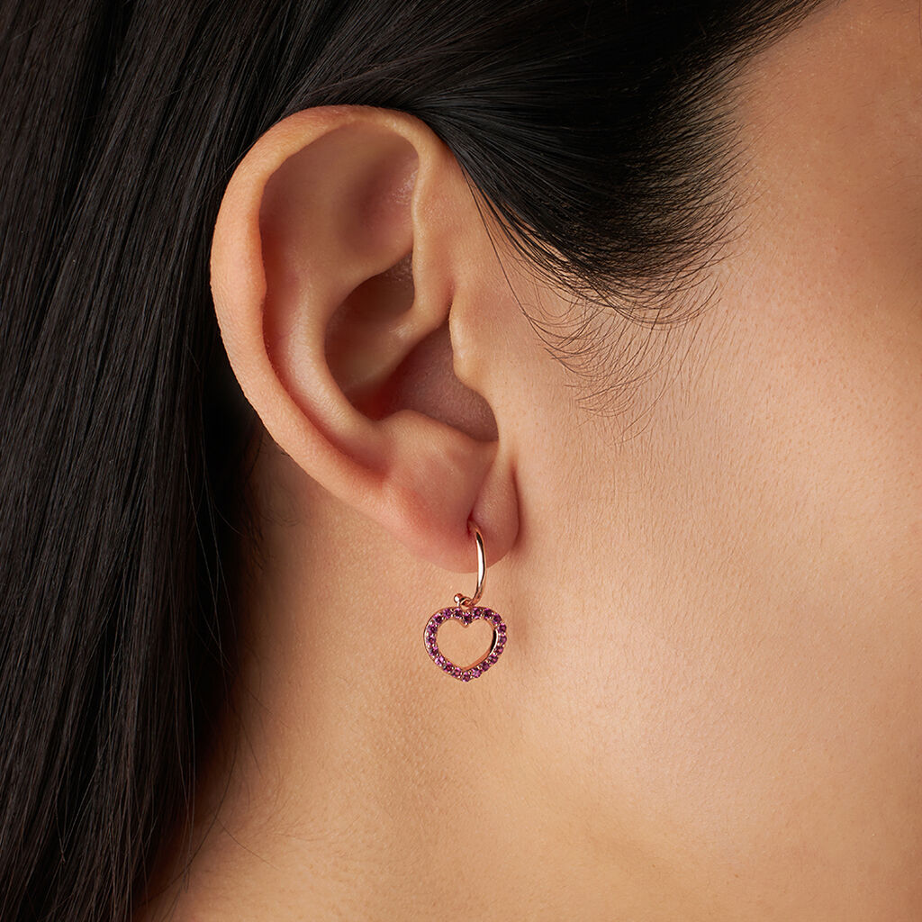 Orecchini A Cerchio Silver Rainbow Argento Rosa Cubic Zirconia