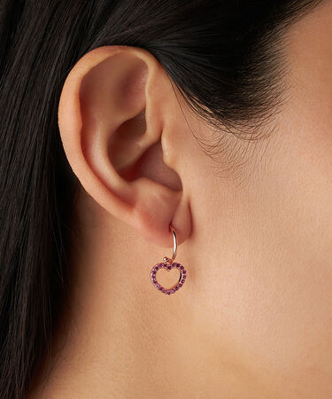 Orecchini A Cerchio Silver Rainbow Argento Rosa Cubic Zirconia