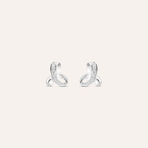 Orecchini Lobo Sophia Oro Bianco Diamante - Orecchini a Lobo Donna | Stroili