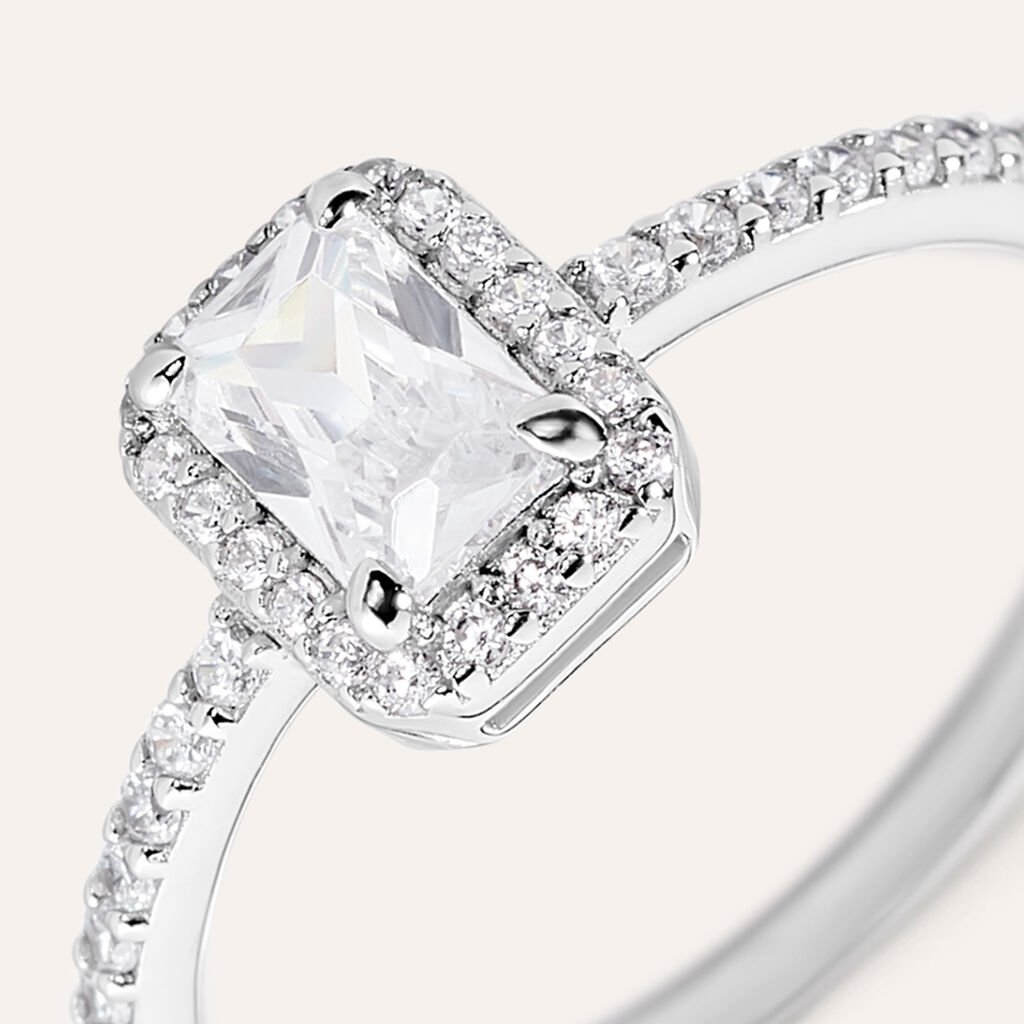 Anello Solitario Silver Elegance Argento Rodiato Cubic Zirconia