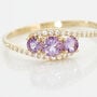 Anello Trilogy Am&eacute;lie Oro Giallo Ametista Cubic Zirconia