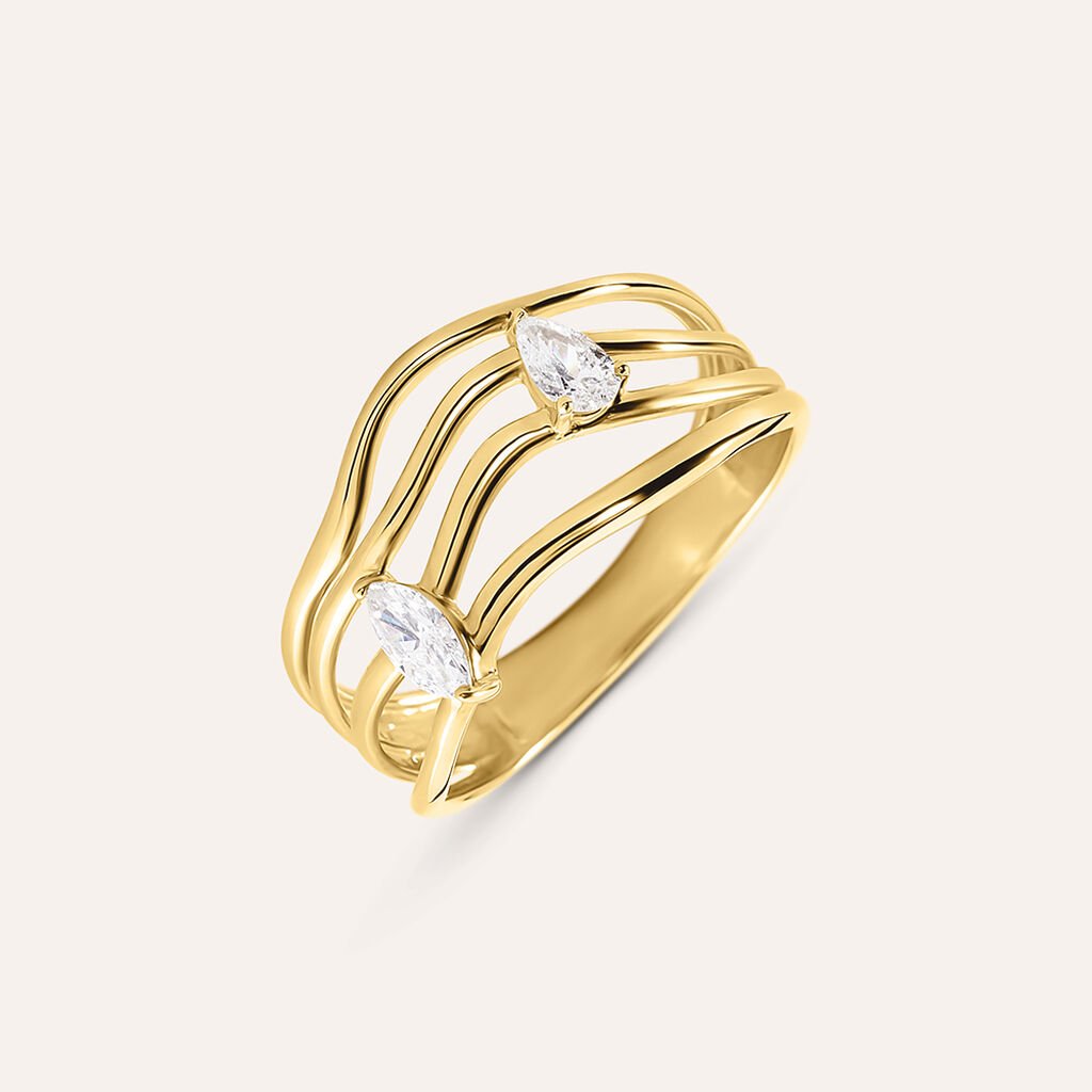 Anello Fascia Diamade Glam Oro Giallo Diamante Lab-Grown