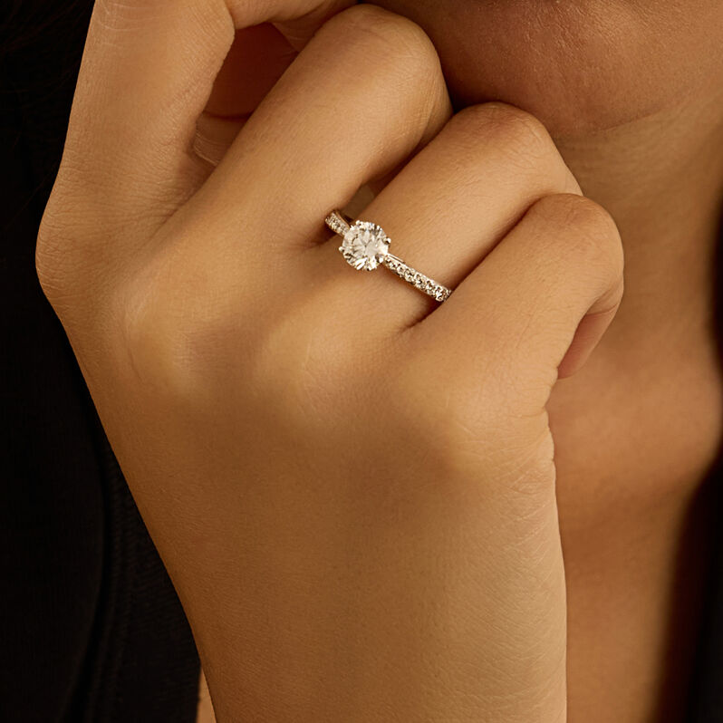 Anello Solitario Diamade Oro Bianco Diamante Lab-Grown - Anelli con Pietre Donna | Stroili