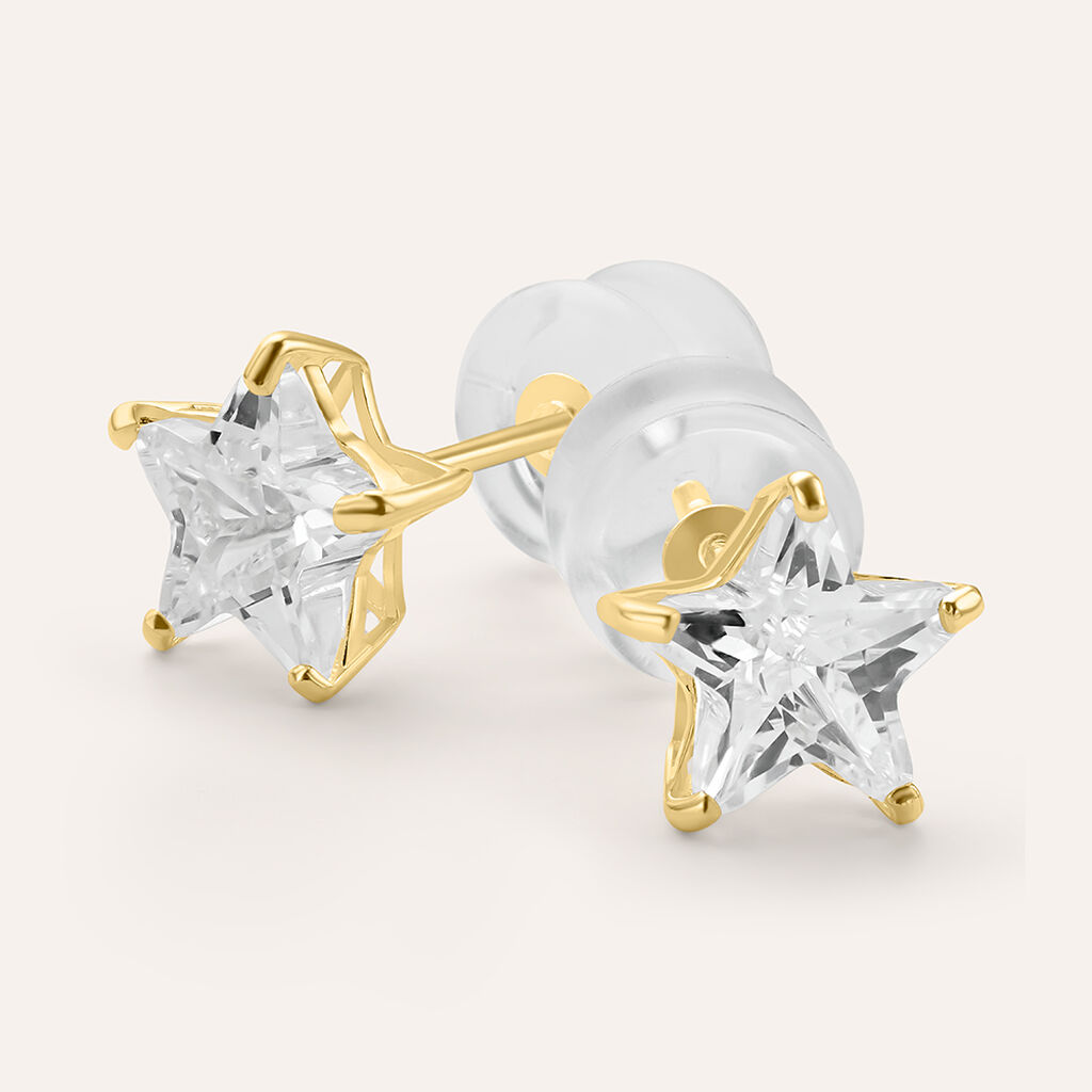 Orecchini Lobo Bon Ton Oro Giallo Cubic Zirconia