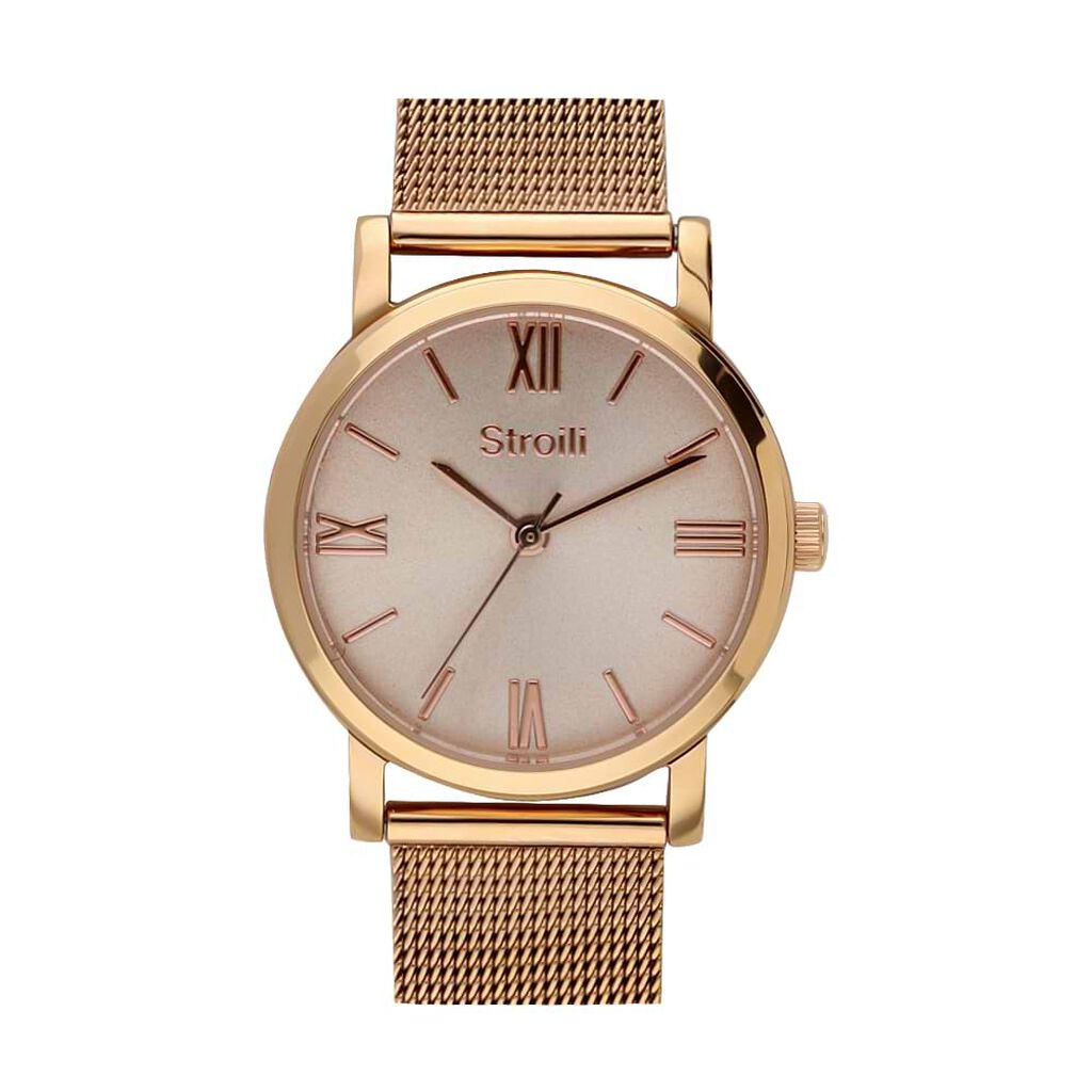 Solo tempo cassa e bracciale in acciaio - quadrante rose gold