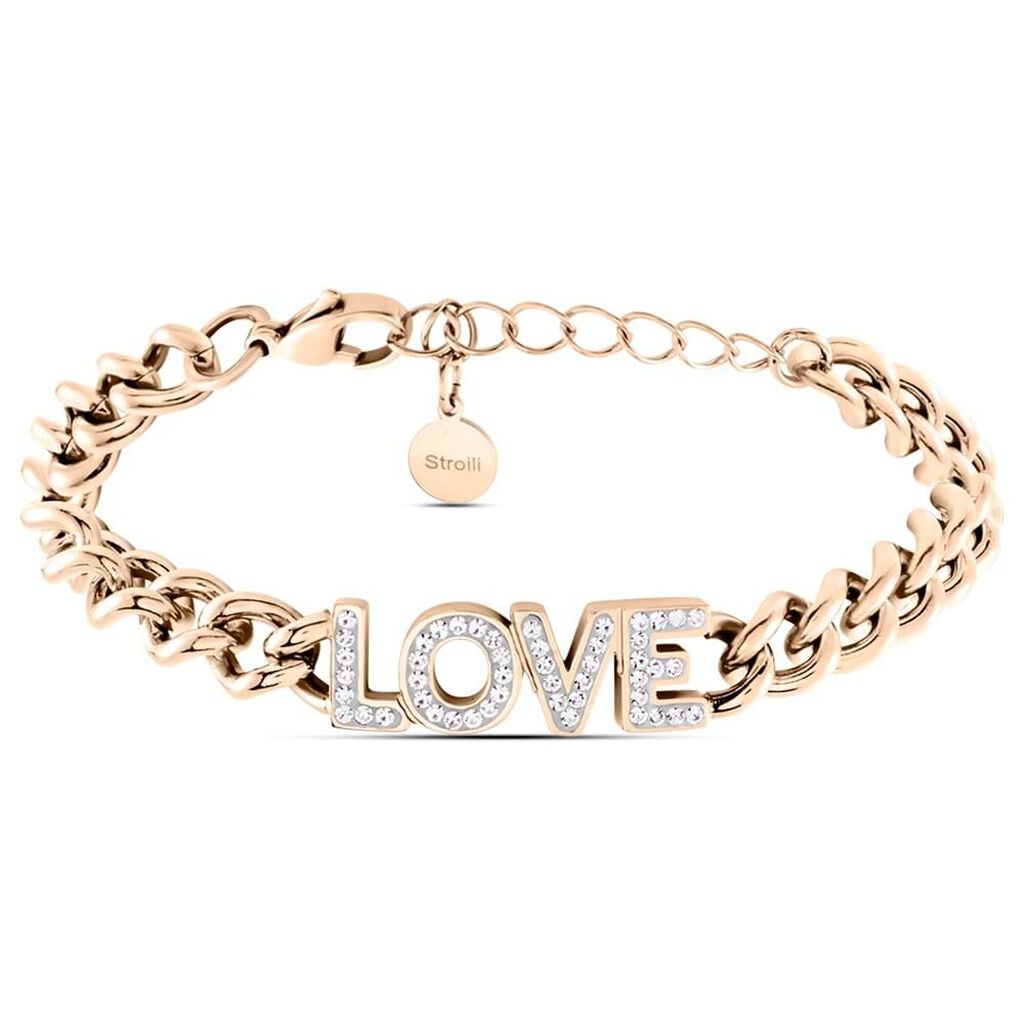 Bracciale Lady Message Acciaio Rosa Cristallo - Bracciali Donna | Stroili