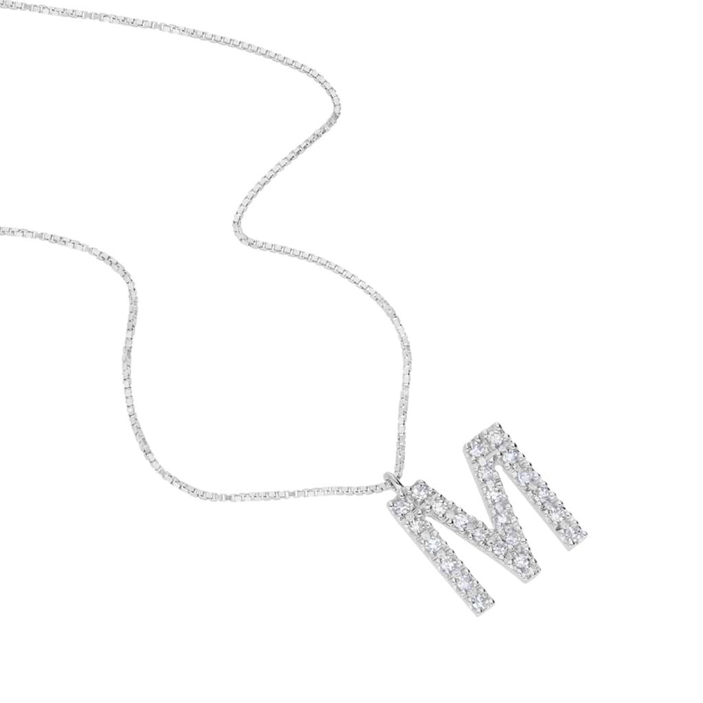 Collana Diamond Letters Oro Bianco Diamante - Collane Donna | Stroili