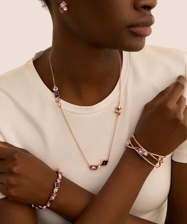 Bracciale Violet Ottone Rosa Cristallo