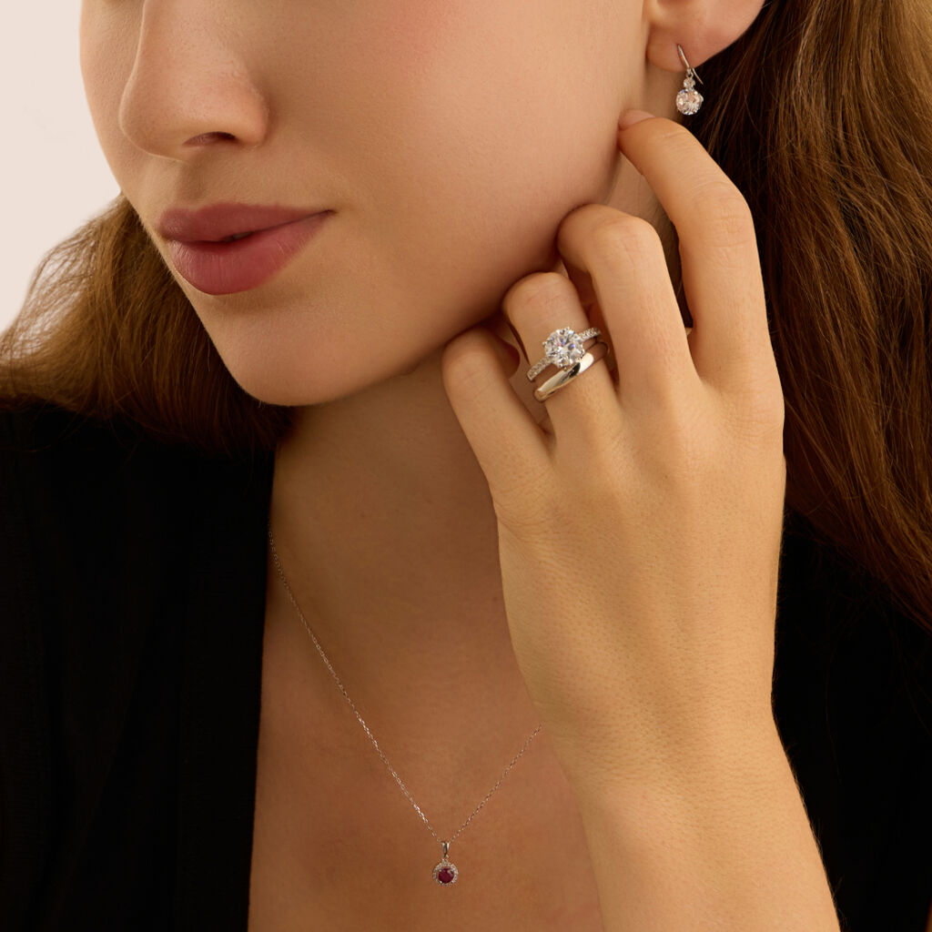 Orecchini Lobo Punto Luce Claire Oro Bianco Cubic Zirconia