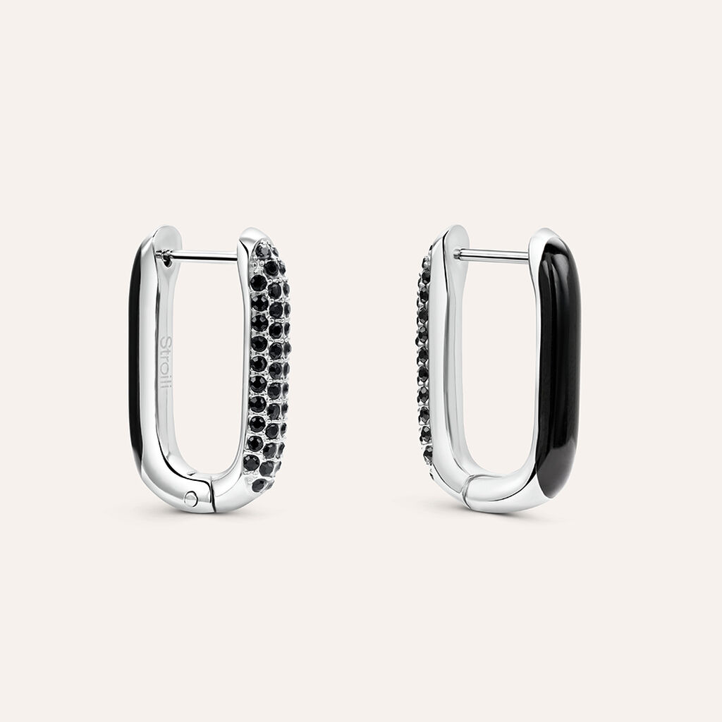 Orecchini A Cerchio Lady Sweet Acciaio Cristallo