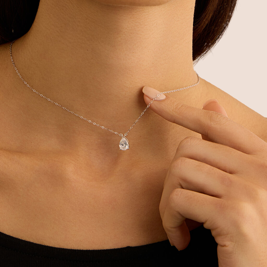 Collana Punto Luce Silver Elegance Argento Rodiato Cubic Zirconia