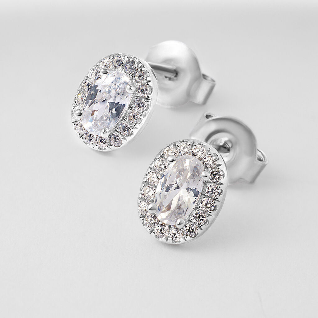 Orecchini Lobo Punto Luce Silver Elegance Argento Rodiato Cubic Zirconia - Orecchini a Lobo Donna | Stroili