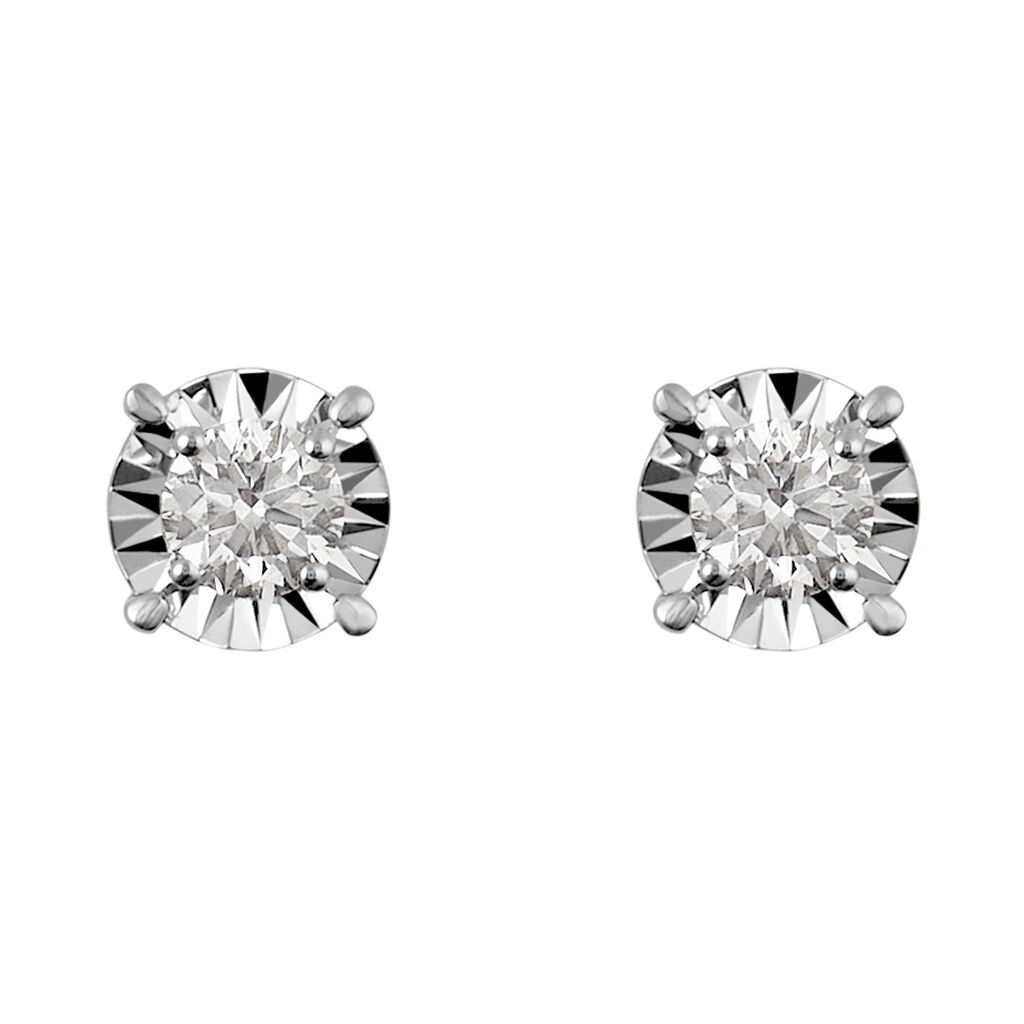 Orecchini Lobo Punto Luce Diamotion Oro Bianco Diamante