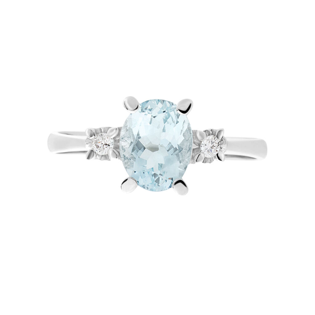Anello Acquamarina Oro Bianco E Diamanti - Anelli con Pietre Donna | Stroili