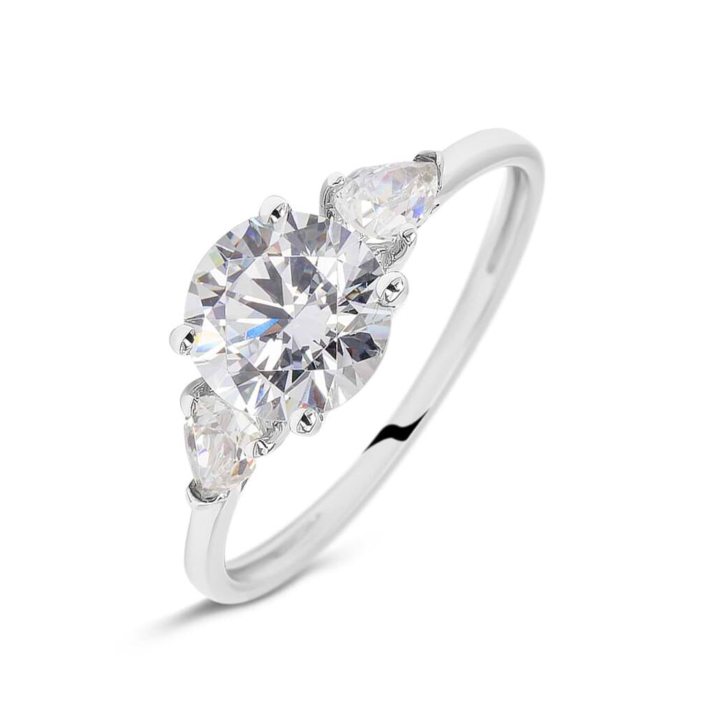 Anello Trilogy Claire Oro Bianco Cubic Zirconia - Anelli con Pietre Donna | Stroili
