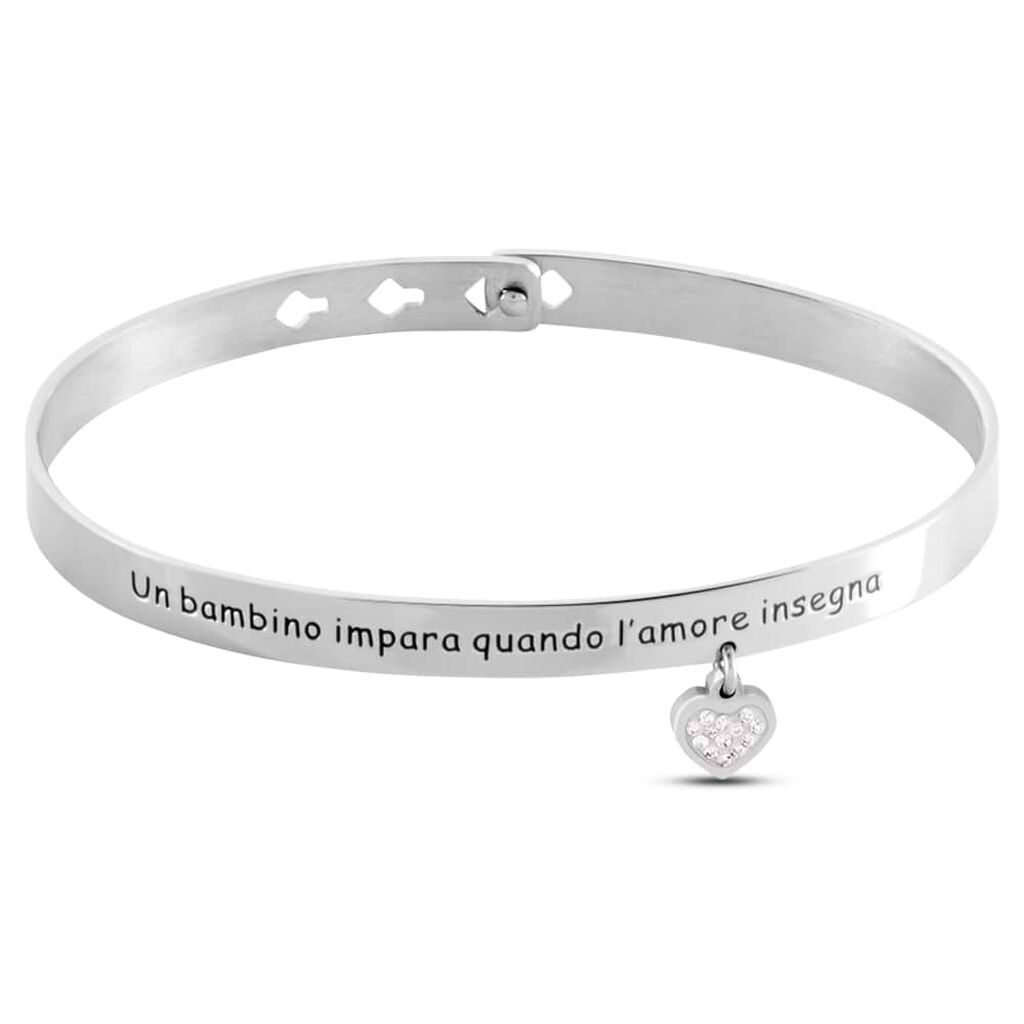 Bangle Lady Message Acciaio Cristallo - Bracciali Rigidi Donna | Stroili