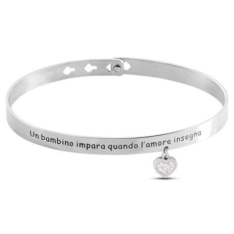 Bangle Lady Message Acciaio Cristallo - Bracciali Rigidi Donna | Stroili