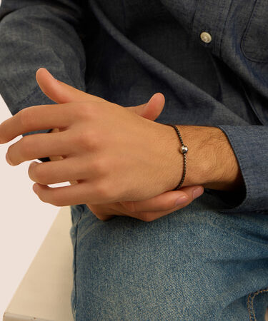 Bead Essential Code Acciaio Bicolore Bianco / Nero