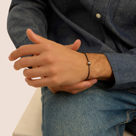 Bead Essential Code Acciaio Bicolore Bianco / Nero - Beads Uomo | Stroili
