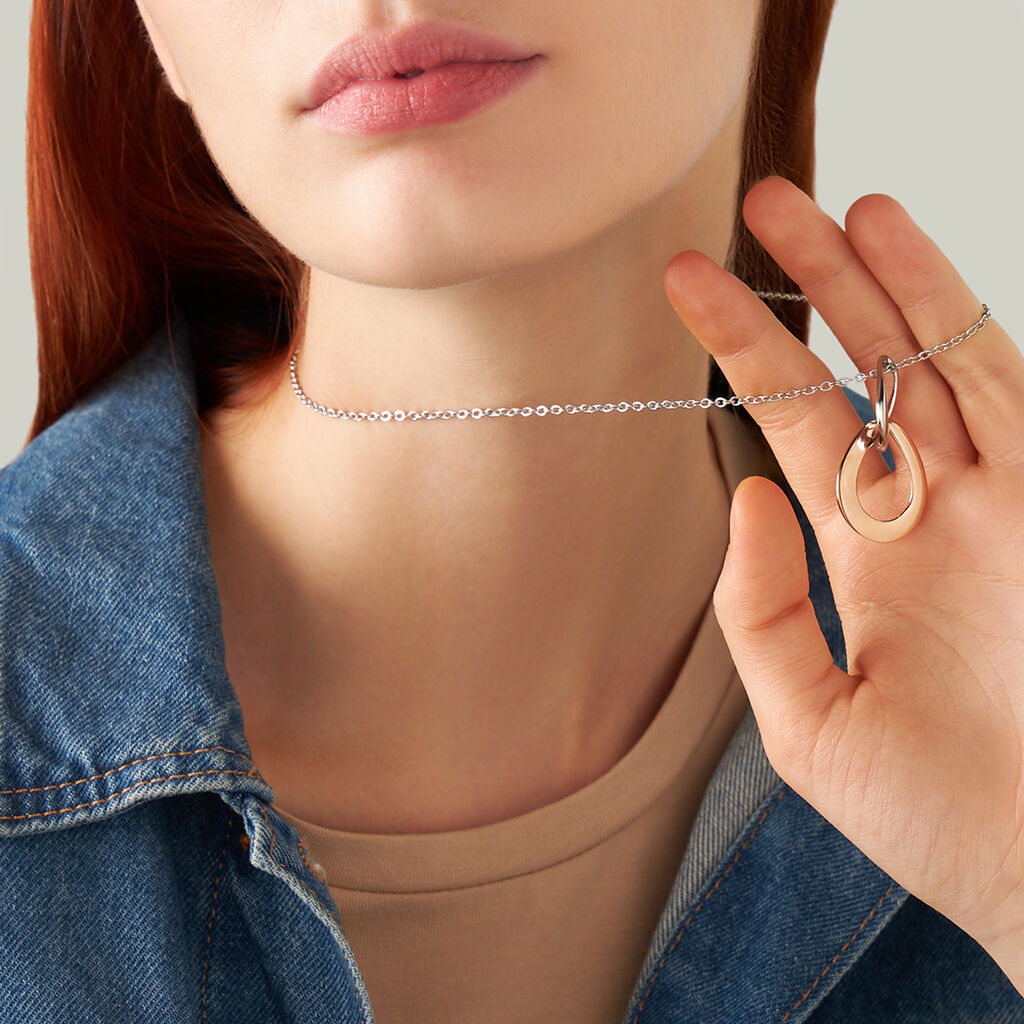 Collana Lady Code Acciaio Bicolore Bianco / Rosa - Collane Donna | Stroili