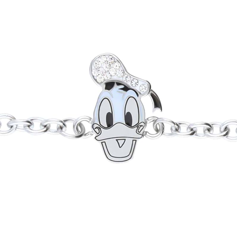 Bracciale in acciaio con Paperino e strass - Bracciali Donna | Stroili