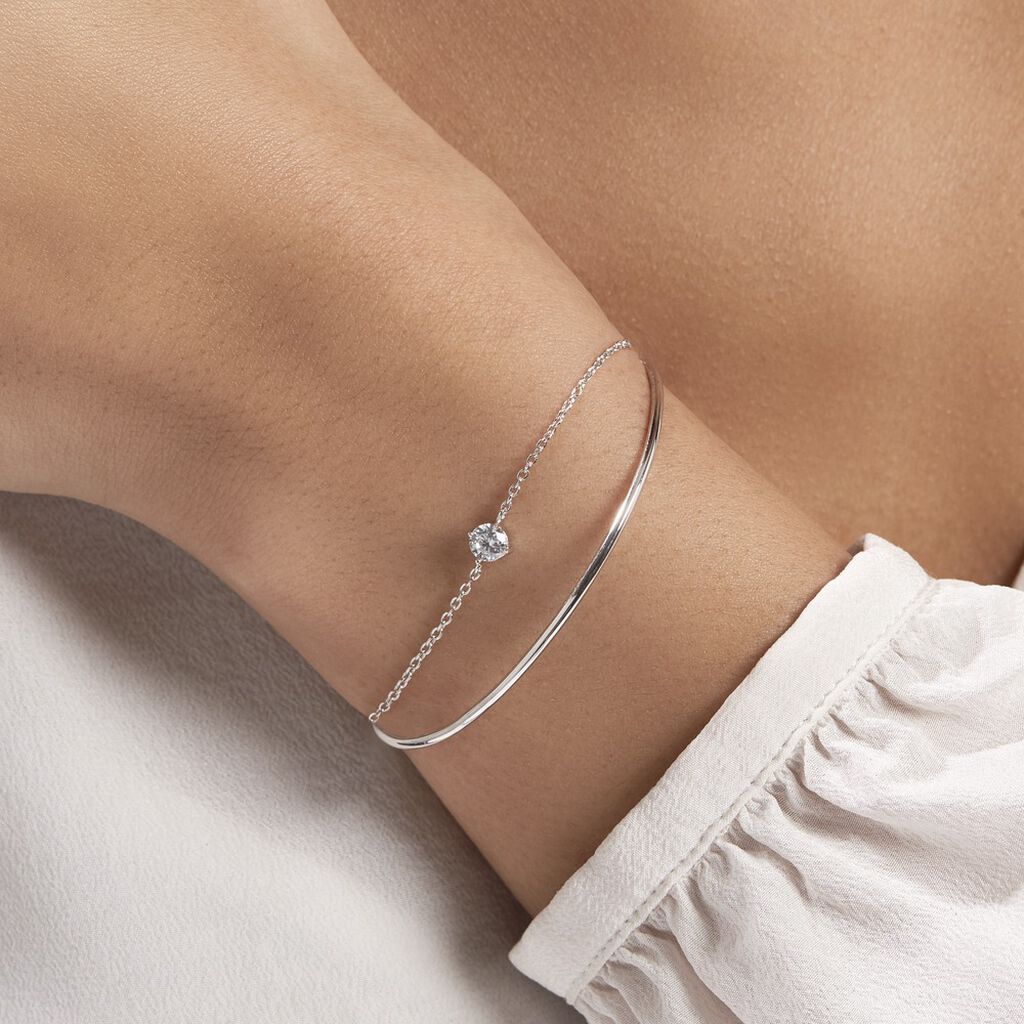 Bangle Silver Elegance Argento Rodiato Cubic Zirconia - Bracciali Rigidi Donna | Stroili