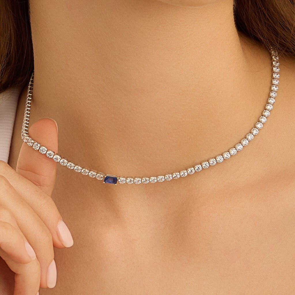 Collana Tennis Silver Elegance Argento Rodiato Cubic Zirconia - Regalo per Cerimonie Religiose Donna | Stroili