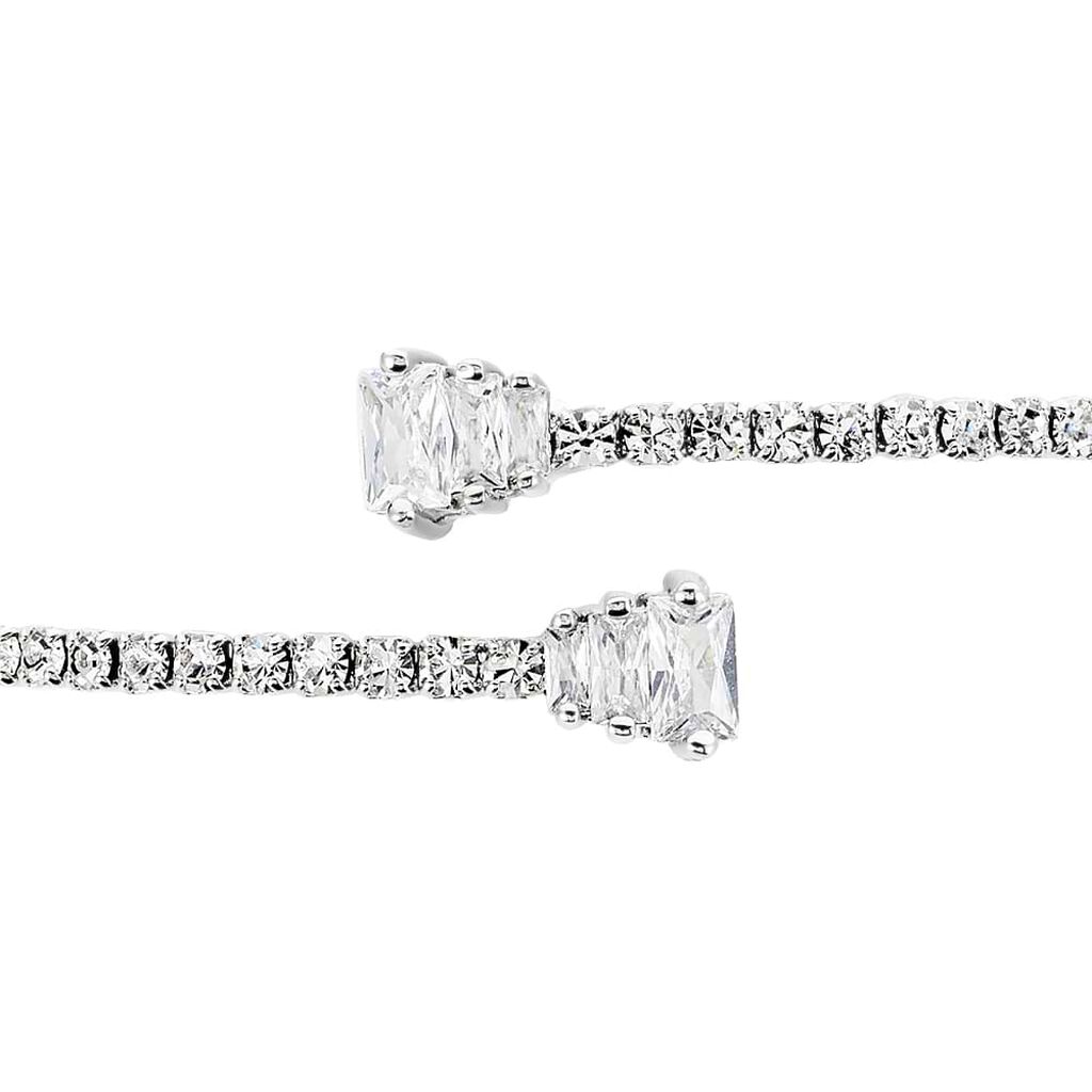 Bangle in metallo rodiato e strass - Bracciali Donna | Stroili