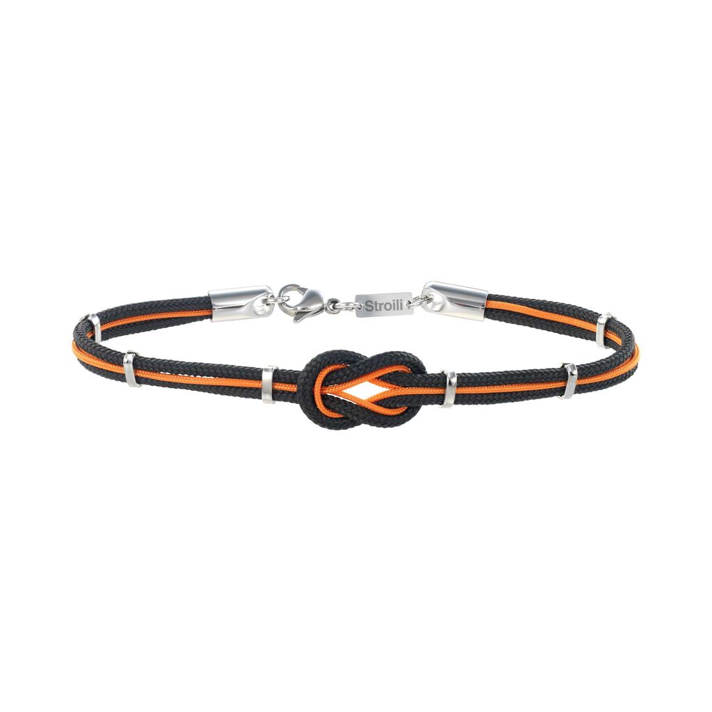 Bracciale nodo in corda e acciaio - Bracciali Uomo | Stroili