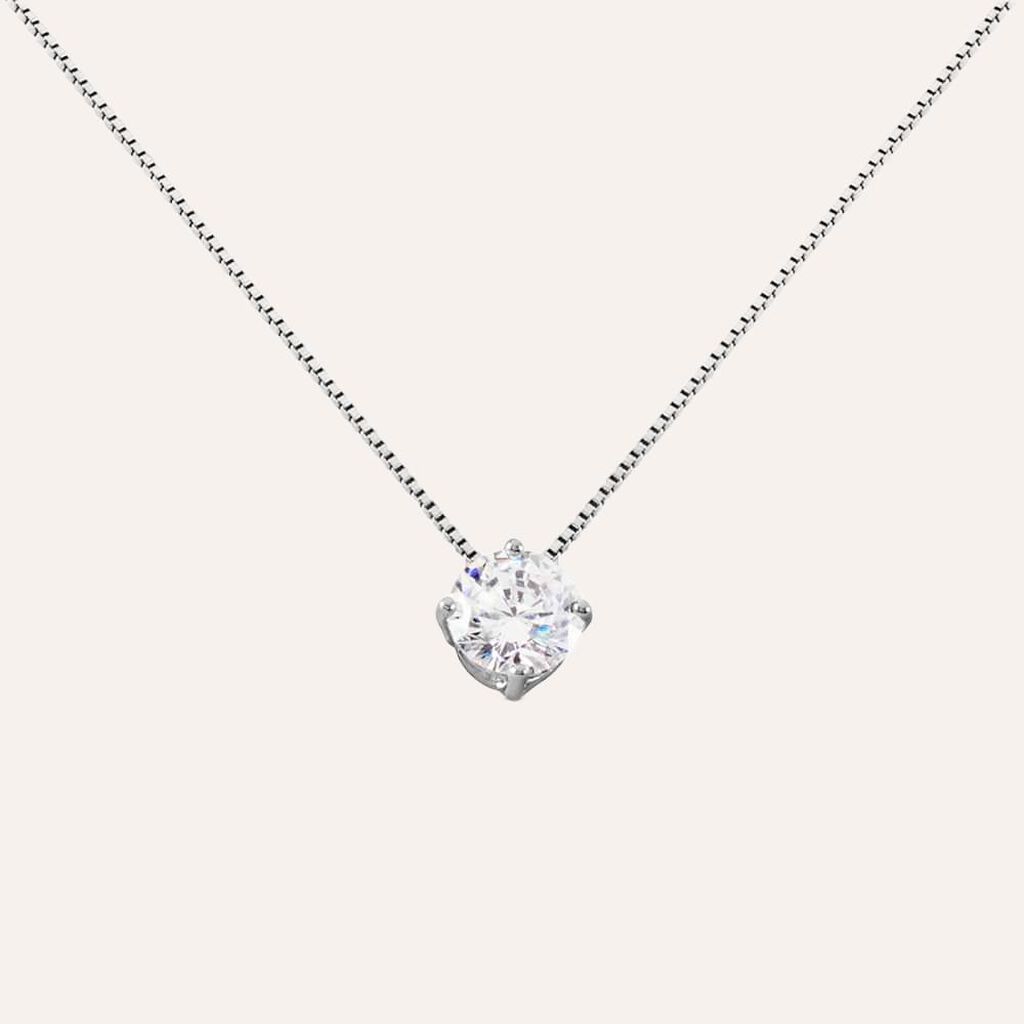 Collana Punto Luce Silver Elegance Argento Rodiato Cubic Zirconia