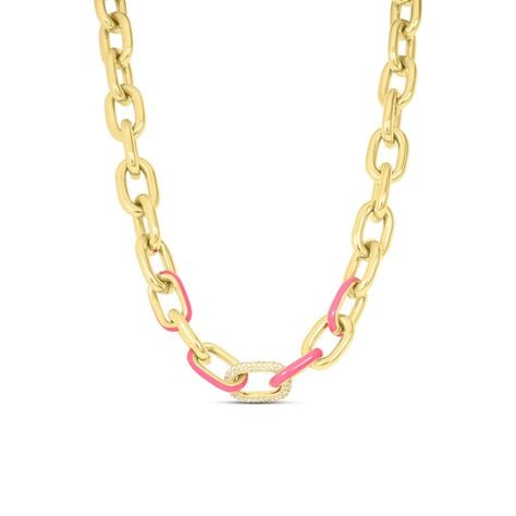 Catena Lady Sweet Acciaio Dorato Cristallo - Collane Catena Donna | Stroili