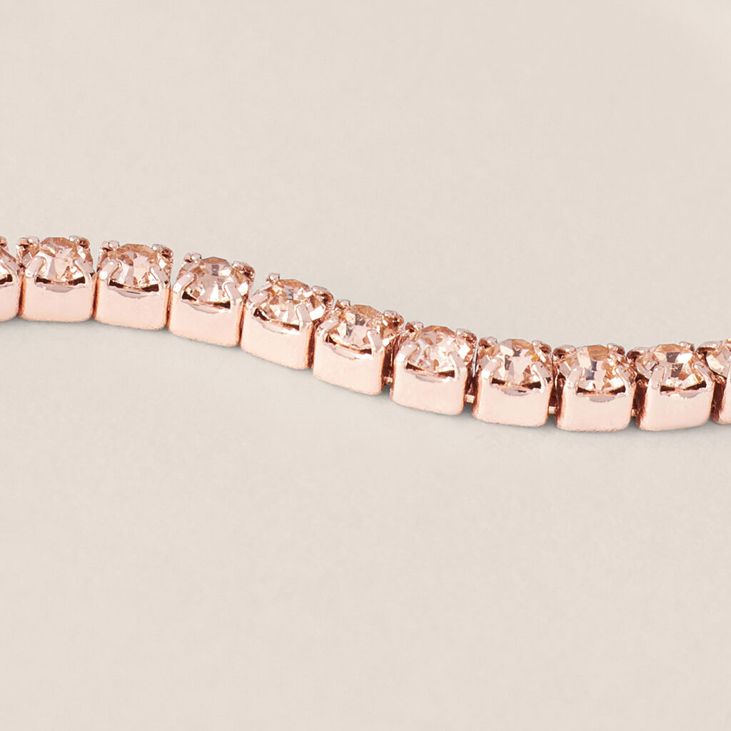 Bracciale Tennis Romantic Shine Metallo Rosa Cristallo - Bracciali Tennis Donna | Stroili