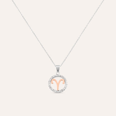 Collana Sunrise Acciaio Bicolore Bianco / Rosa Cubic Zirconia