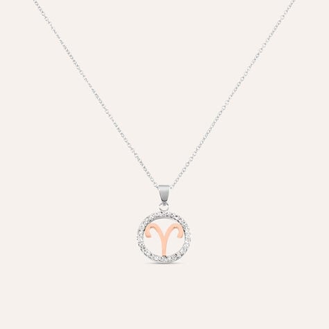 Collana Sunrise Acciaio Bicolore Bianco / Rosa Cubic Zirconia - Collane Donna | Stroili