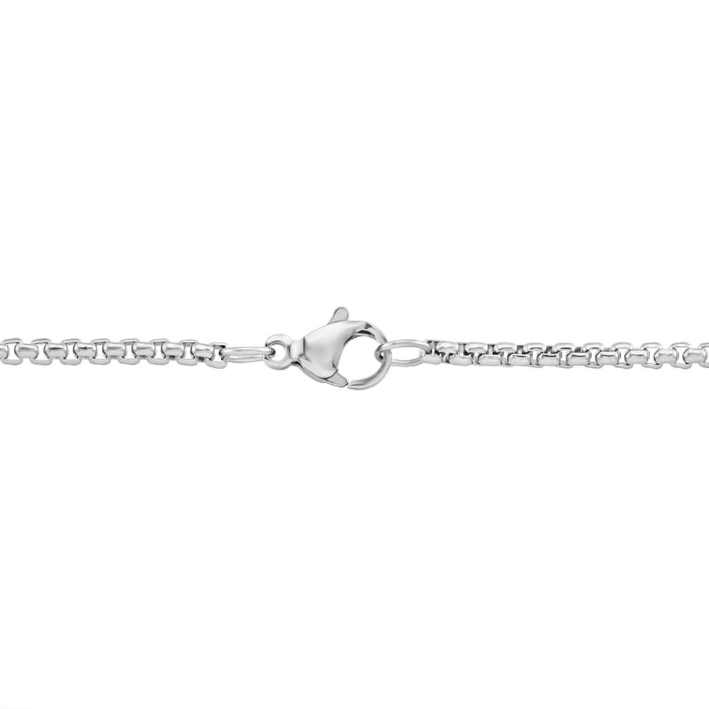 Collana in acciaio con placchetta rosa dei venti - Collane Uomo | Stroili