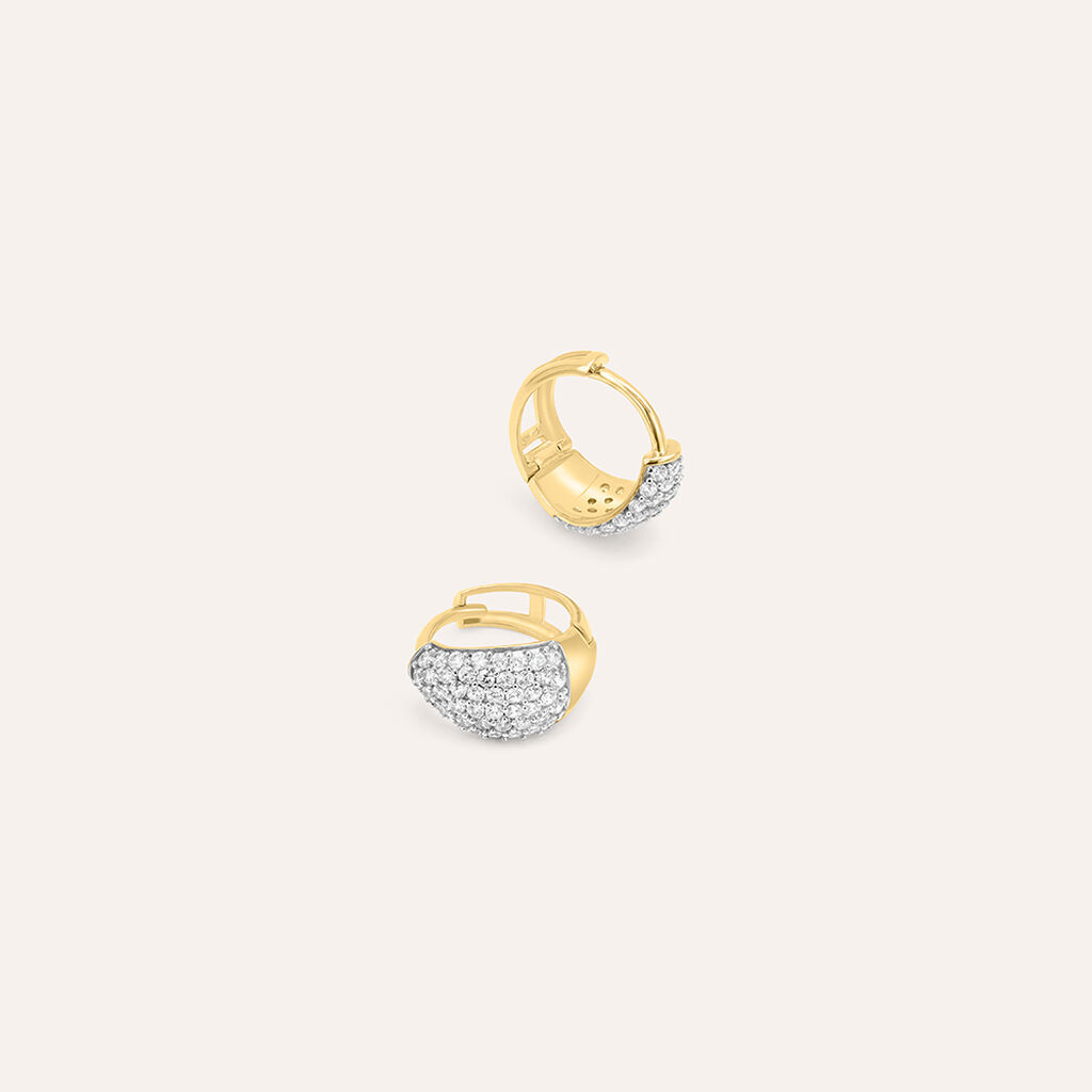 Orecchini A Cerchio Claire Oro Giallo Cubic Zirconia
